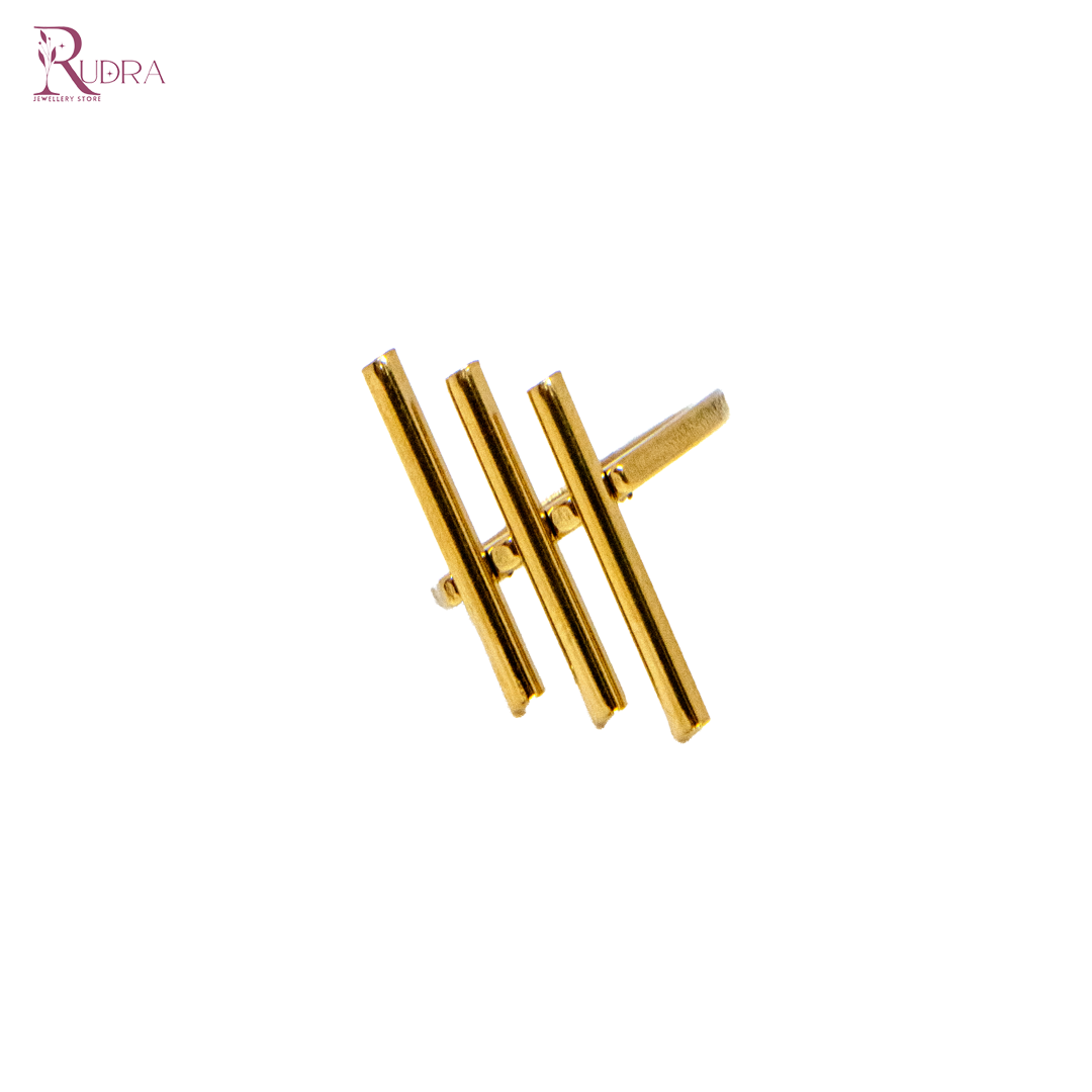 Modern Minimalist Bar Ring – 18ct Vermeil Gold-Plated Statement Piece