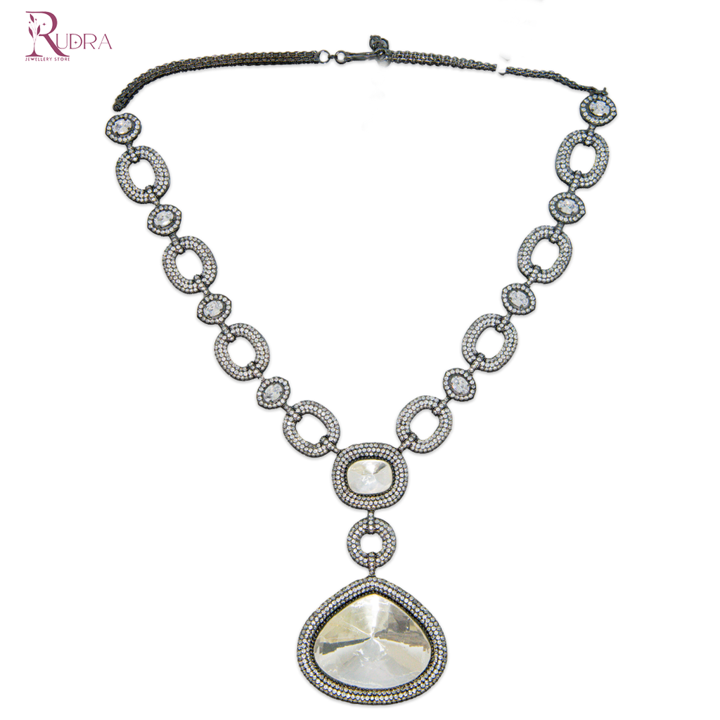 Rajputana Men Polki Cut Pendant Chain