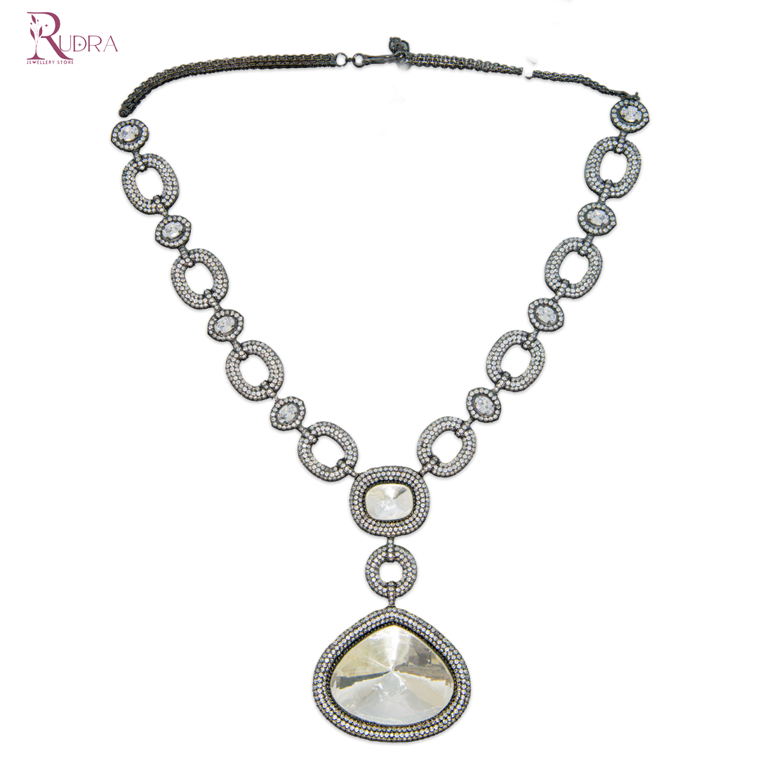Rajputana Men Polki Cut Pendant Chain