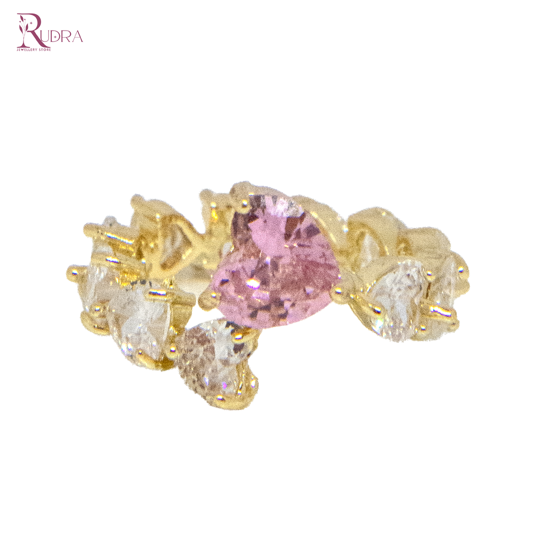 Pink Heart Solitaire Ring
