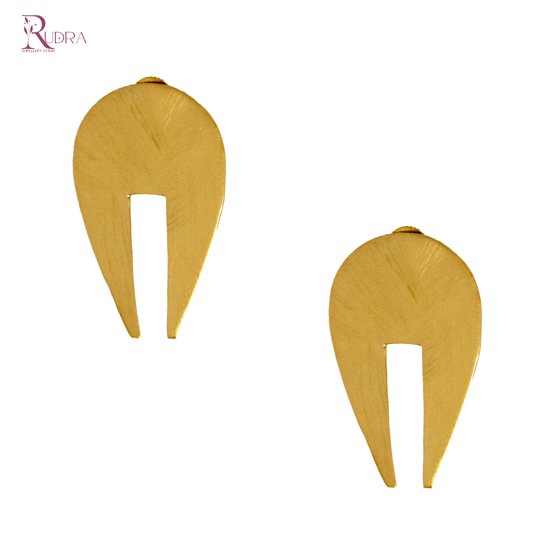 Boho Drop Gold Brass Earrings