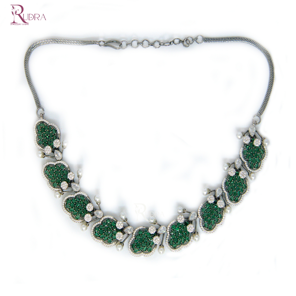 Dynasty Bling Necklace Set in Ruby and Emerald