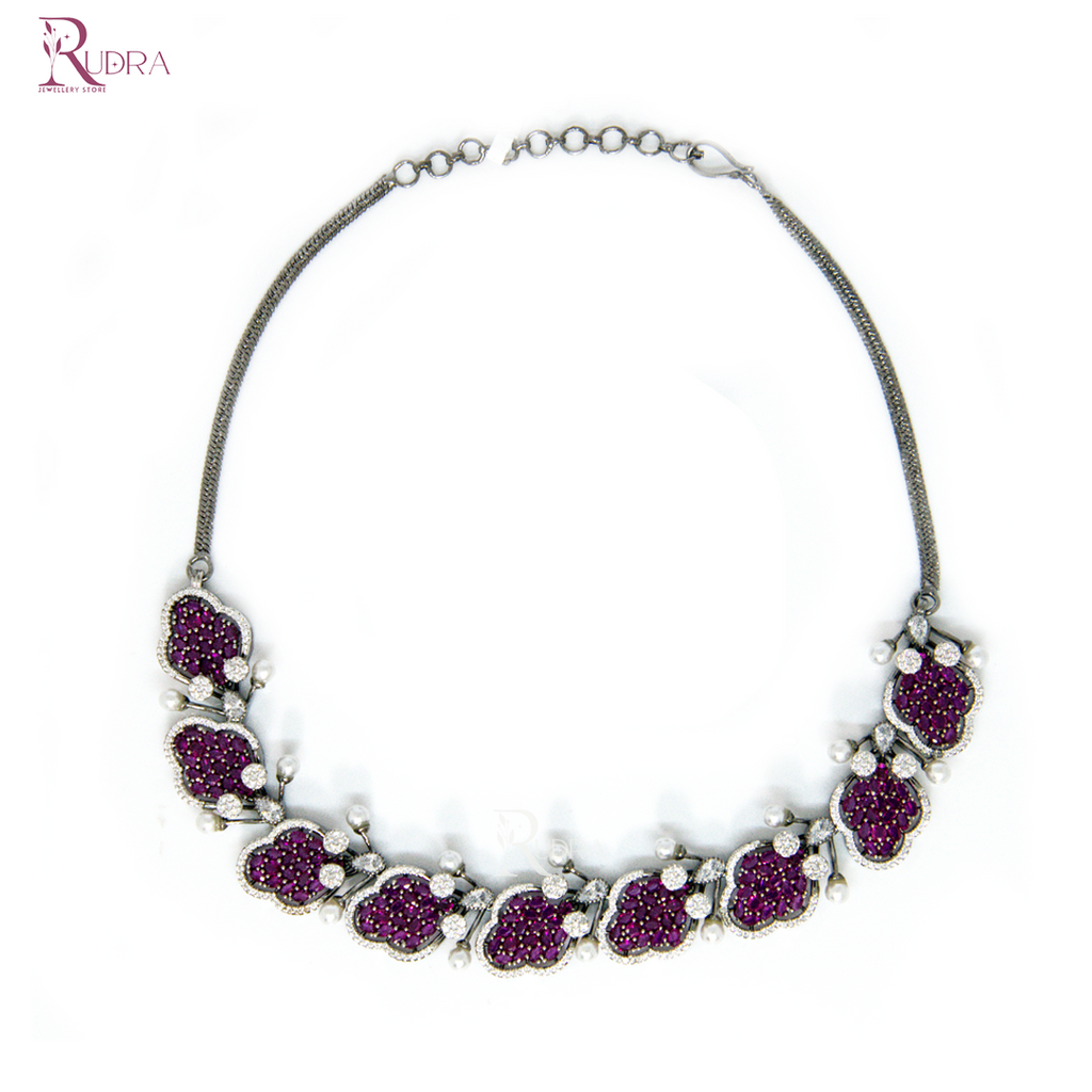 Dynasty Bling Necklace Set in Ruby and Emerald