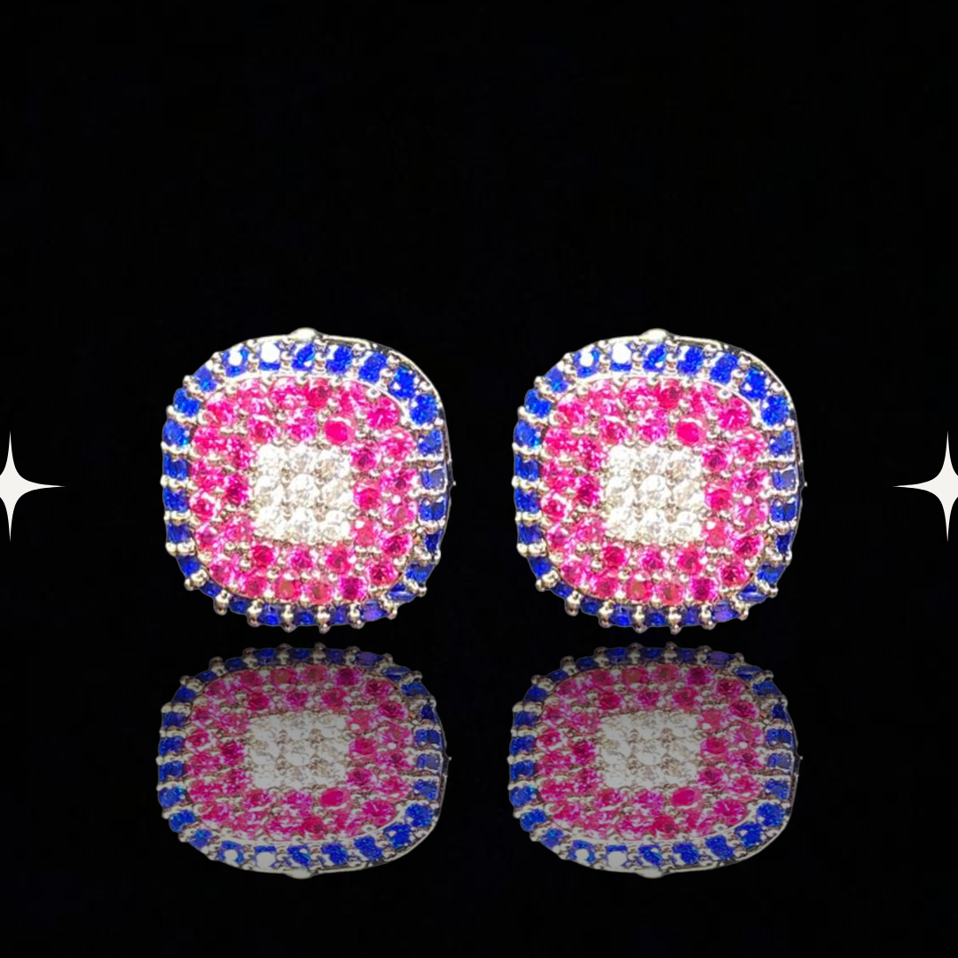 Spectrum Square Psychedelic Studs