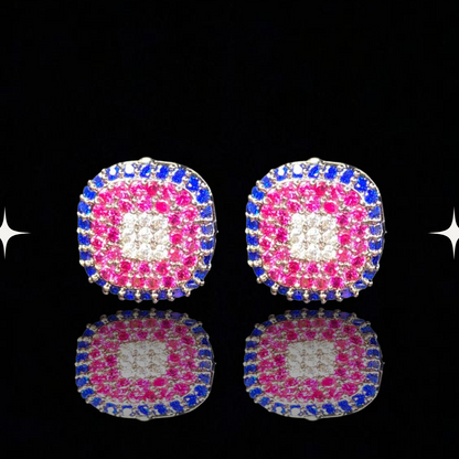 Spectrum Square Psychedelic Studs