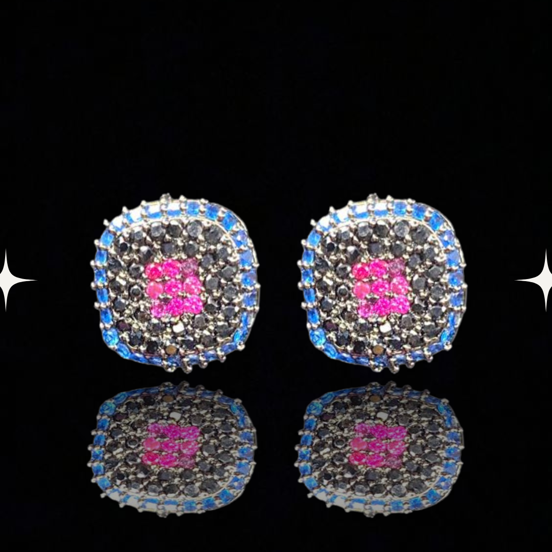 Spectrum Square Psychedelic Studs