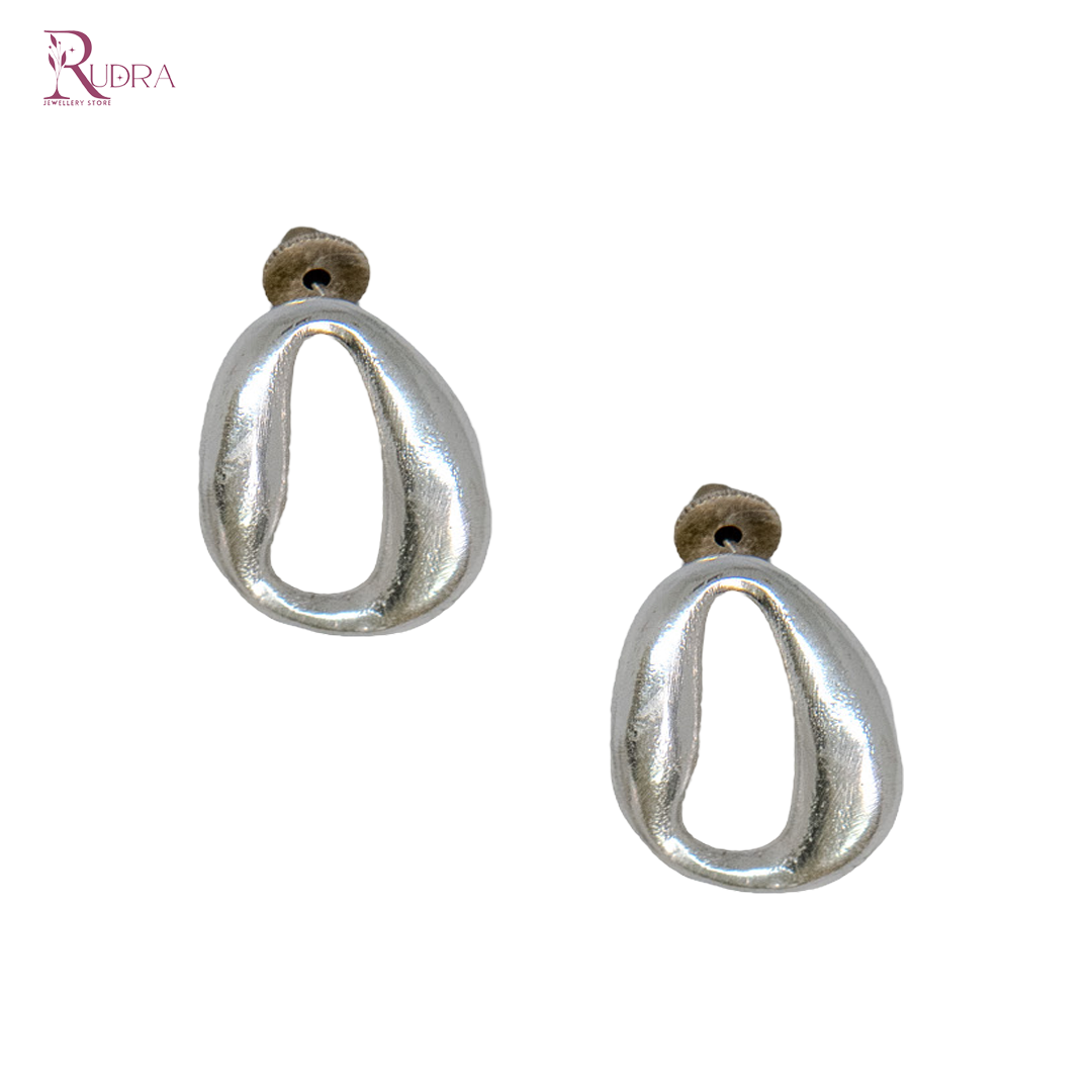Silver Sculpted Earrings