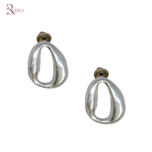 Silver Sculpted Earrings
