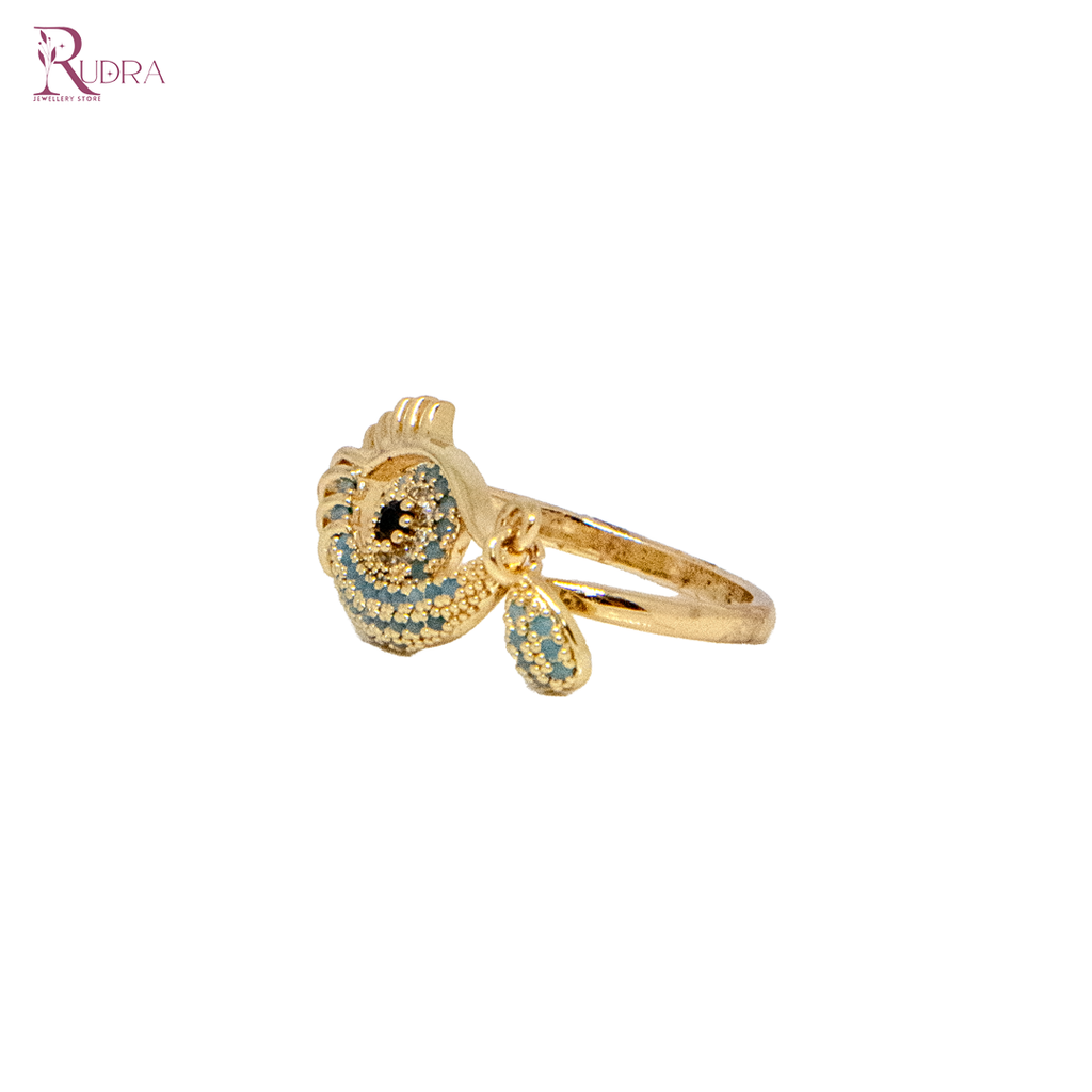Evil Eye Drop Gold Plated Ring