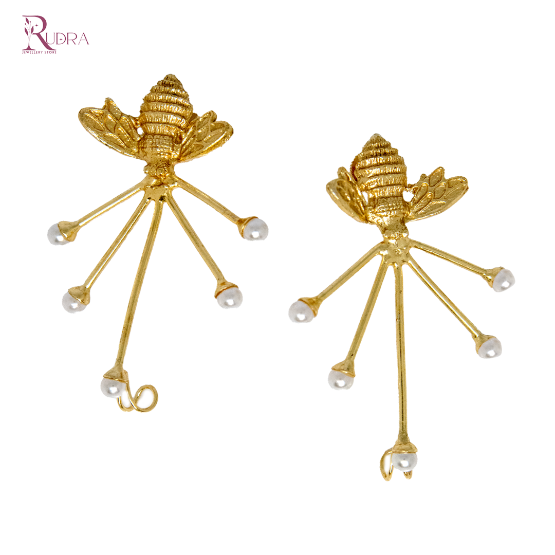 Bee Pearl Drop Earrings