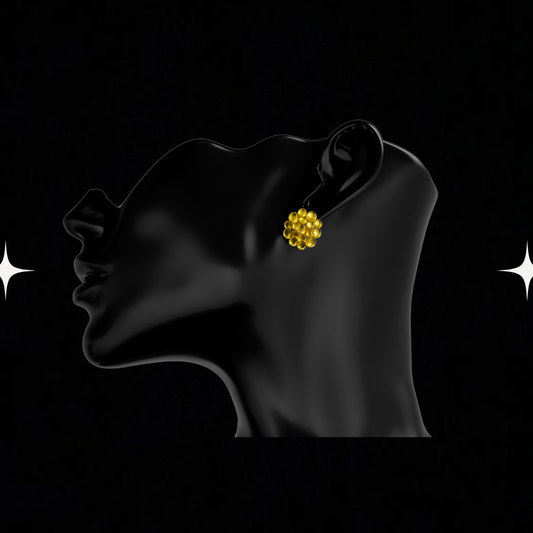 Golden Cluster Stud Earrings