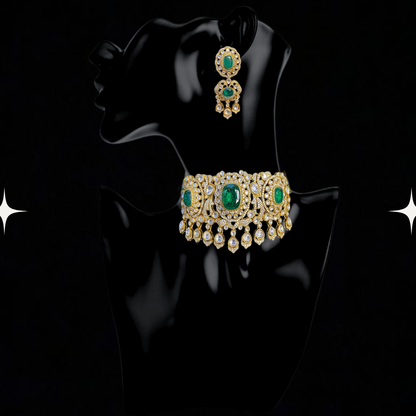 Emerald Enchantment Kundan Set