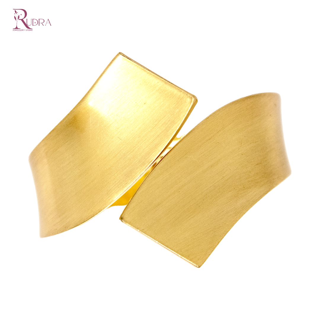 Sculpted Minimalist Gold Cuff Bracelet