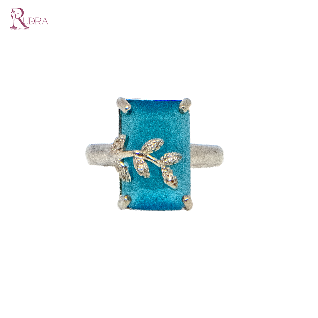 Leaf Gemstone Ring