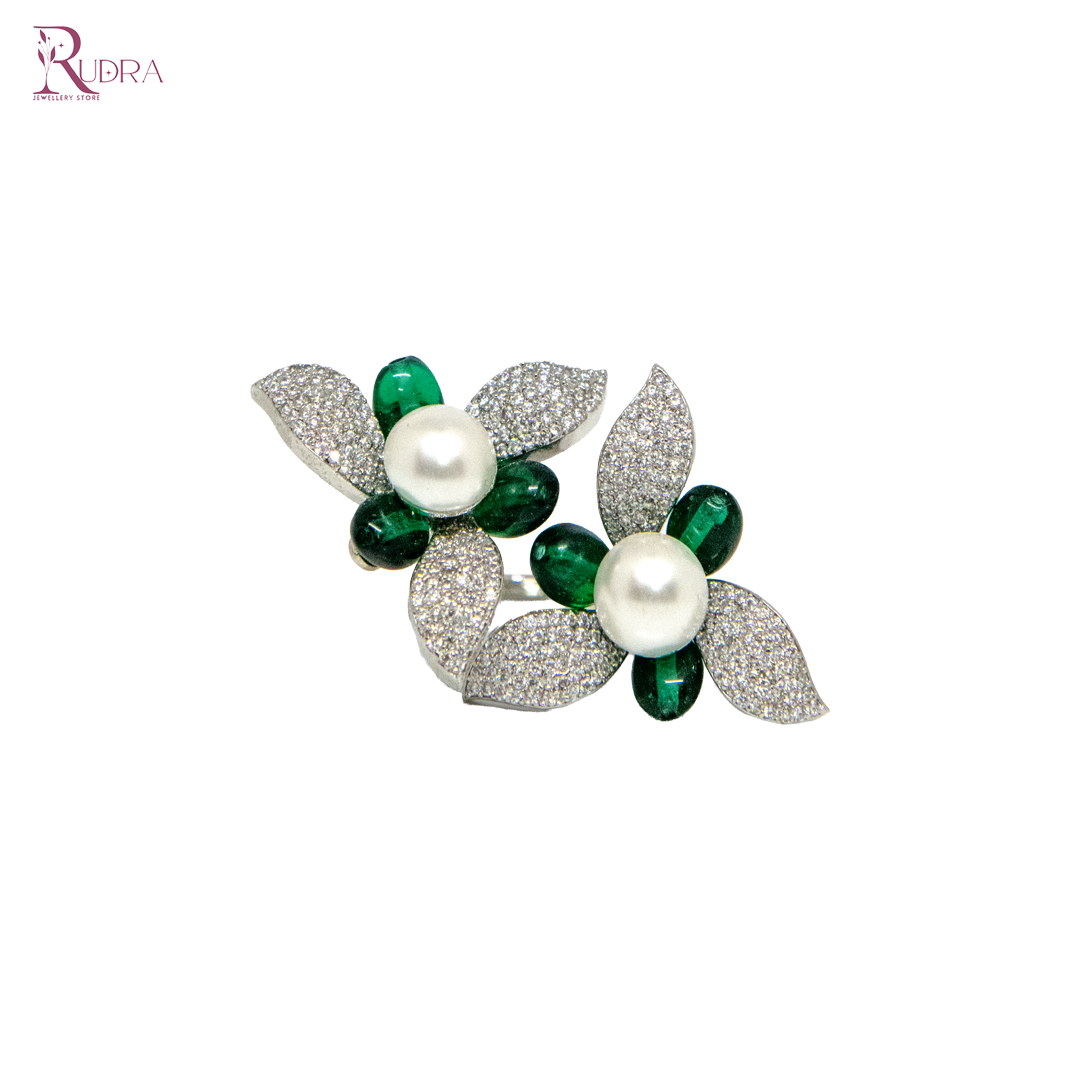 Petal Pearl Swarovski Ring