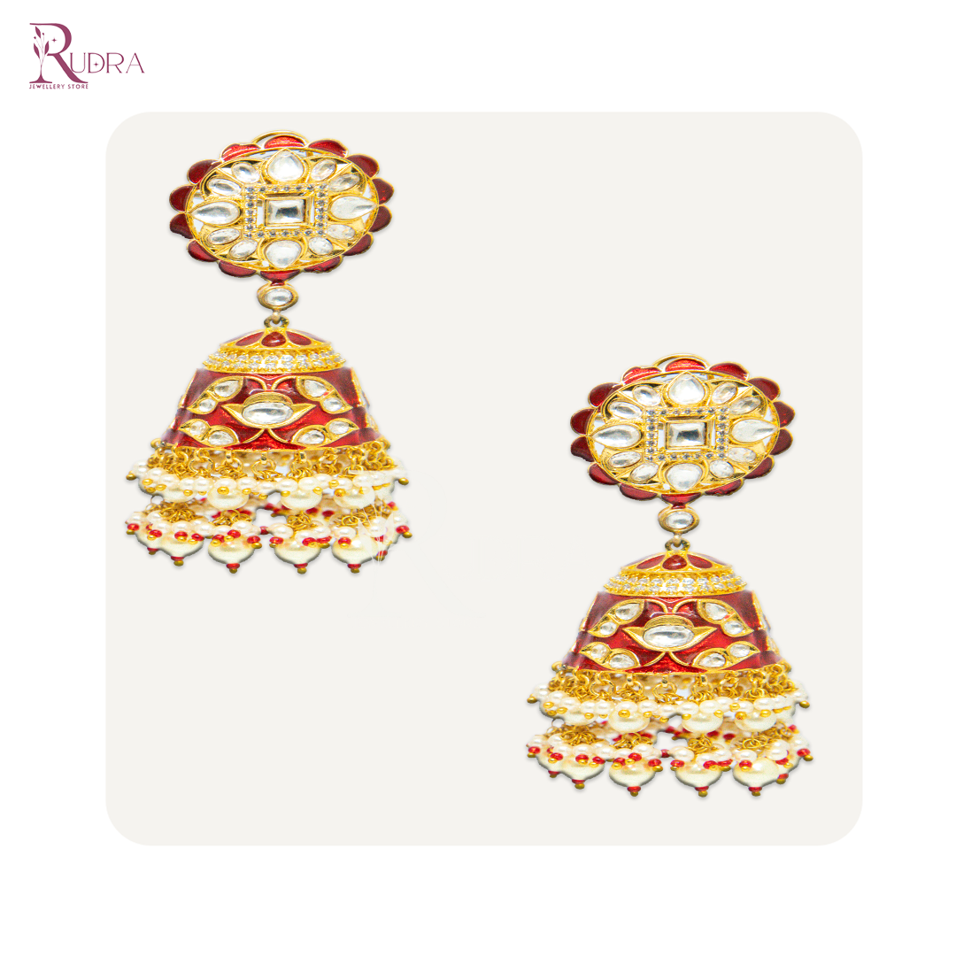 Regal Enamel Jhumkas