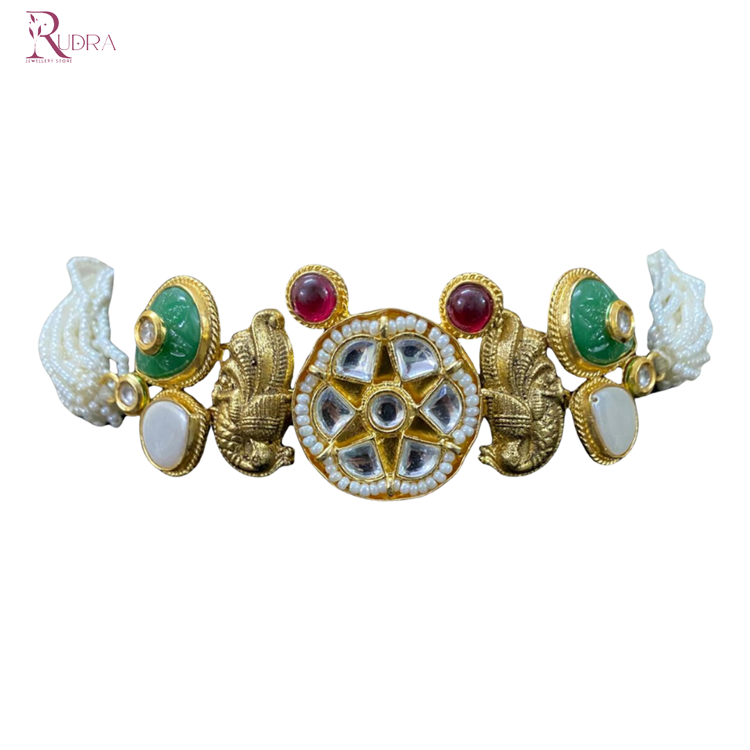 Regal Kundan Charm Necklace