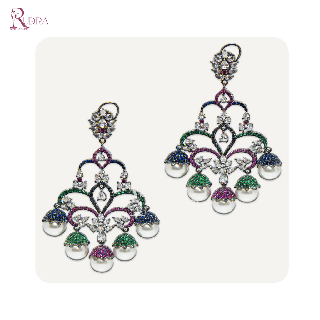 Psychedelic Pearl Cascade Earrings