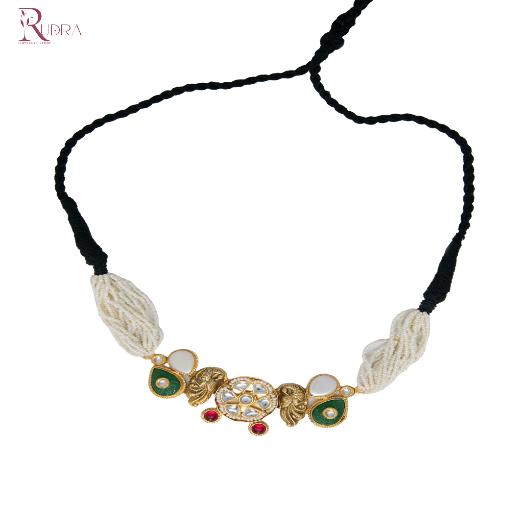 Regal Kundan Charm Necklace