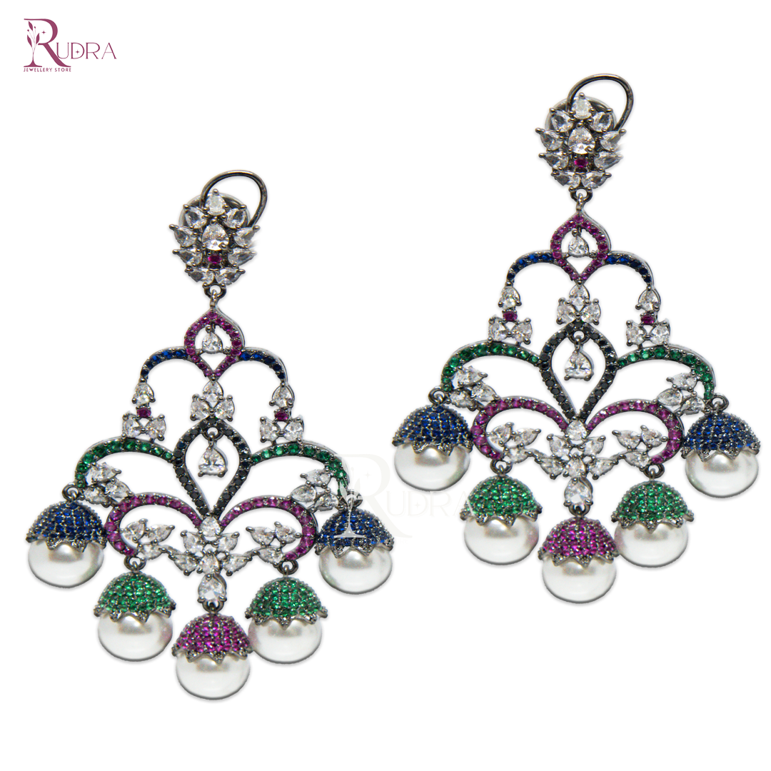 Psychedelic Pearl Cascade Earrings