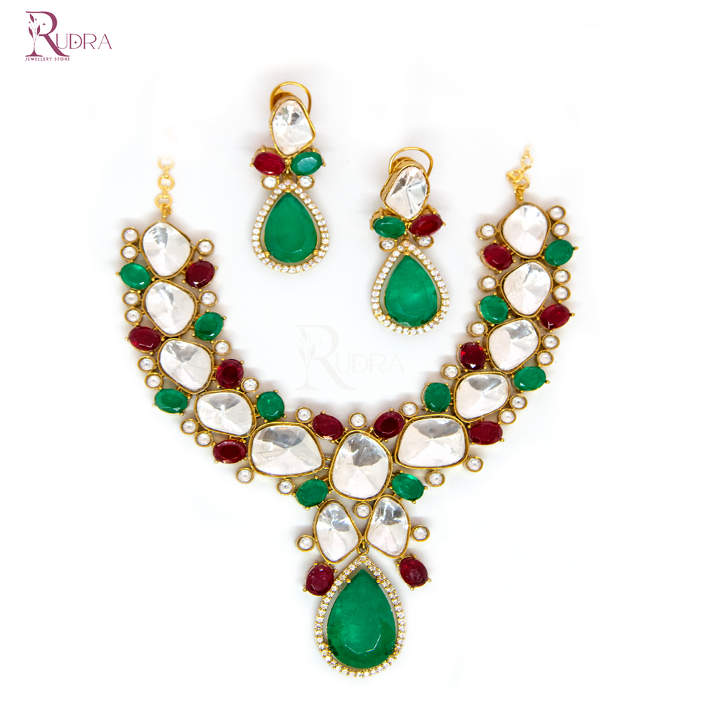 Polki and Kundan Fusion Necklace Set