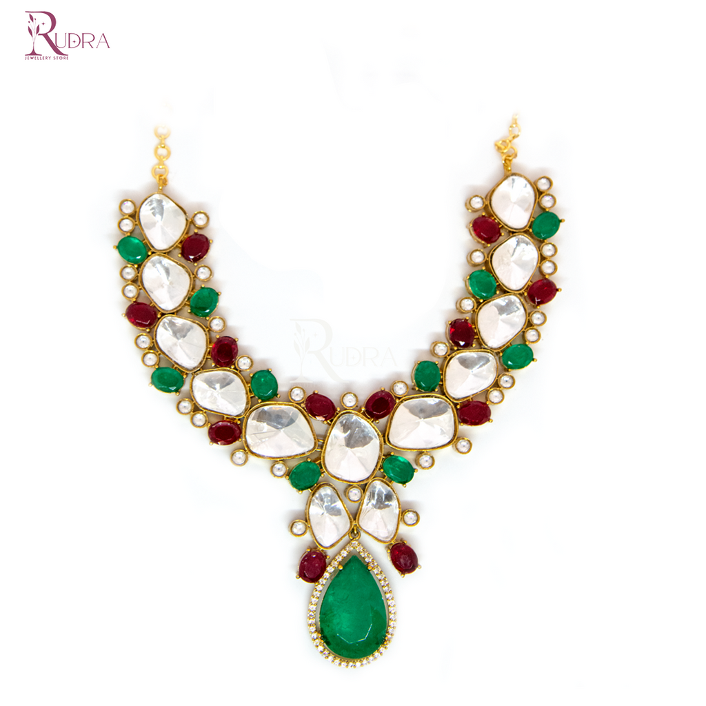 Polki and Kundan Fusion Necklace Set