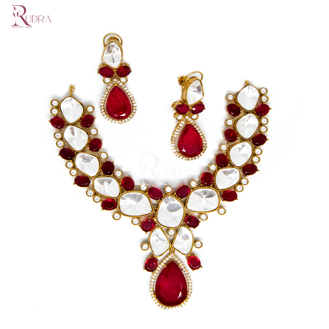Polki and Kundan Fusion Necklace Set