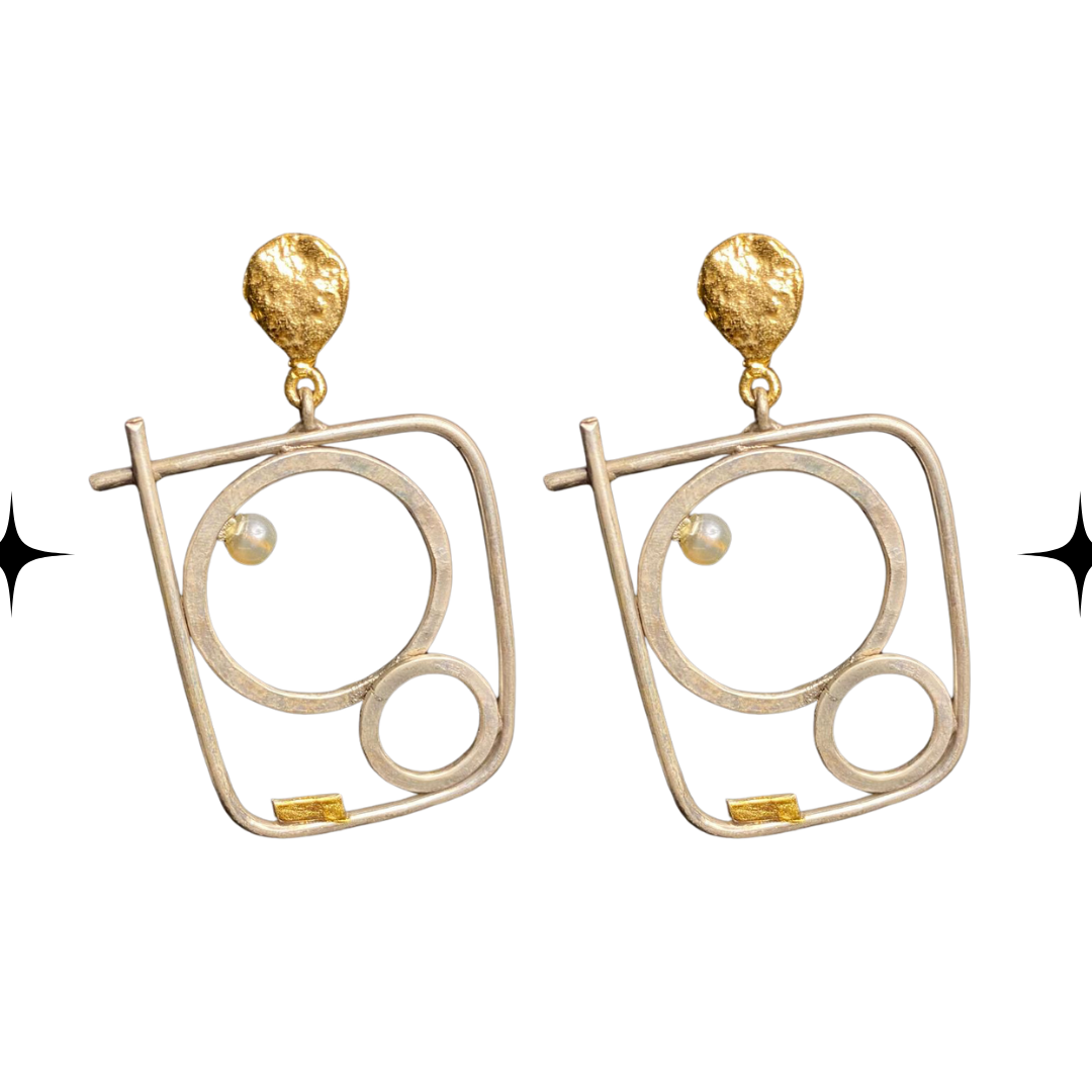 Twisted Square Hoop Duo Earrings