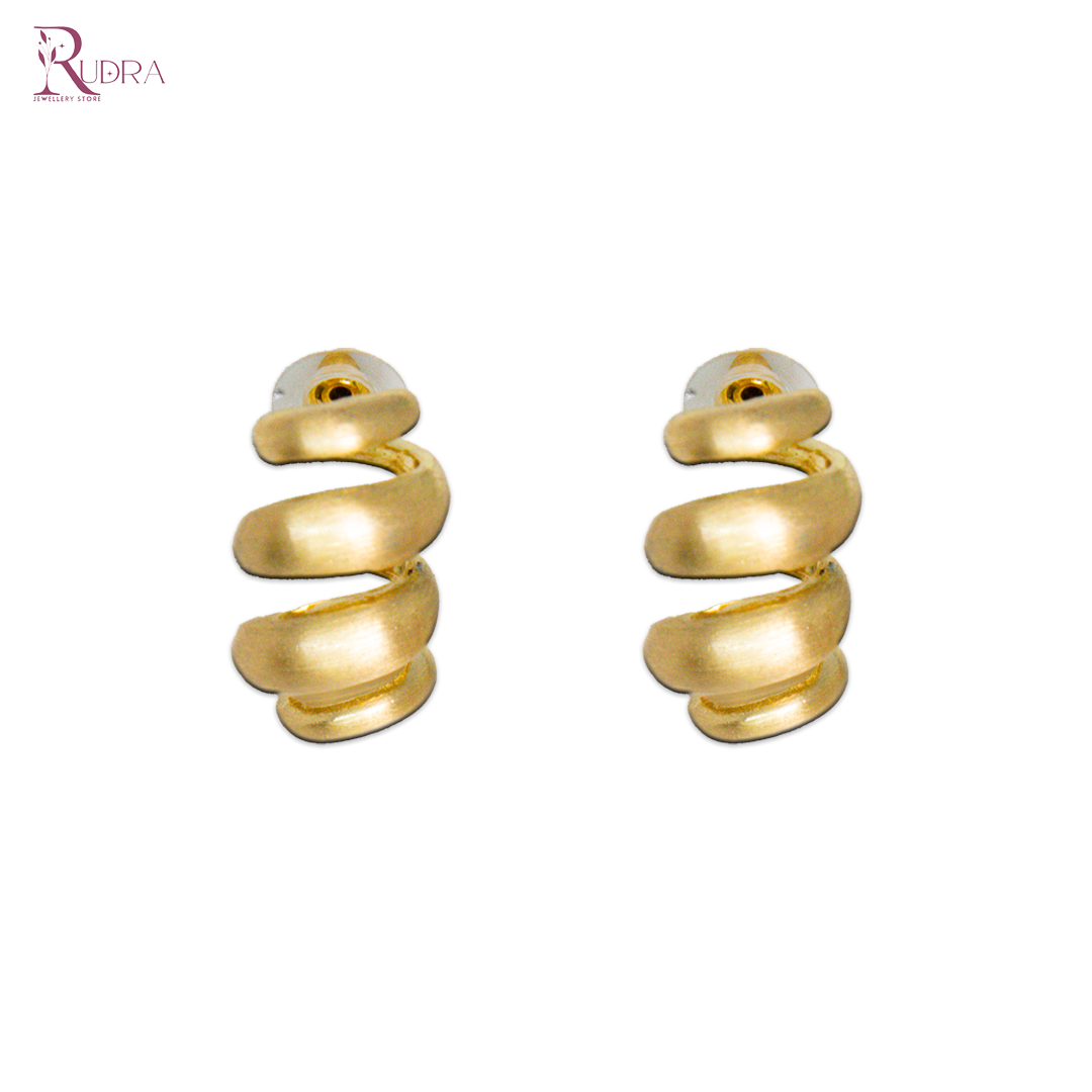 Spiral Elegance Earrings – Luxurious 18K Gold Vermeil Statement