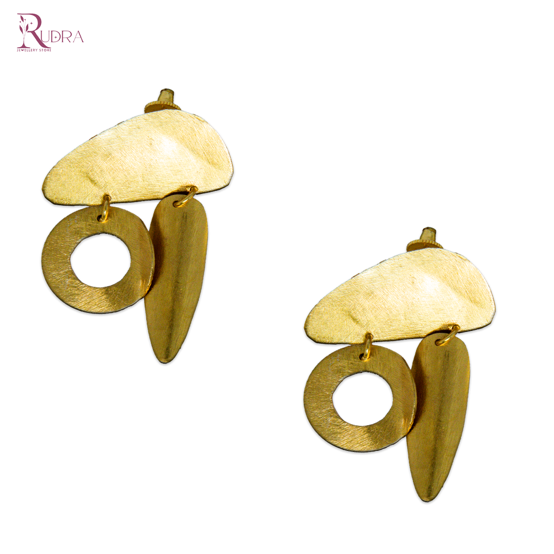 Golden Harmony Abstract Earrings