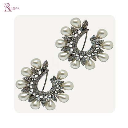 Elegance Redefined Pearl Crescent Earrings
