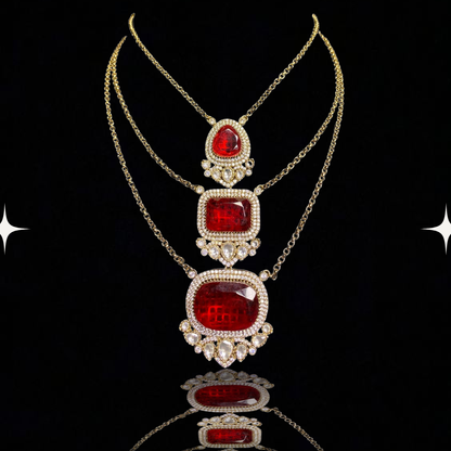 Timeless Elegance Layered Gemstone Necklace Set