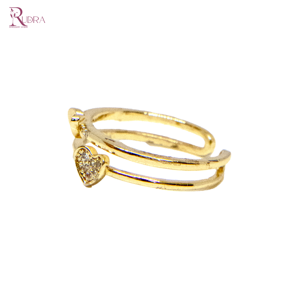 Heart Crystal Crossover Ring