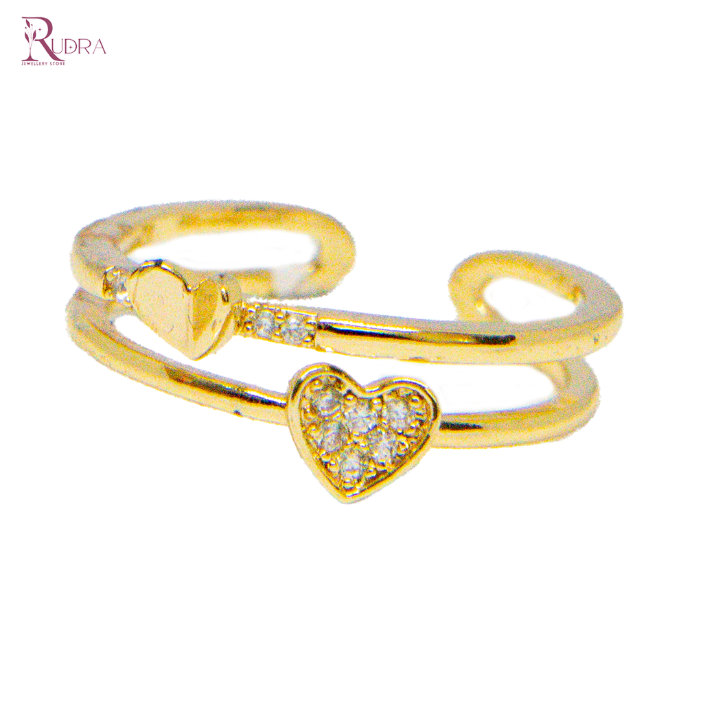 Heart Crystal Crossover Ring