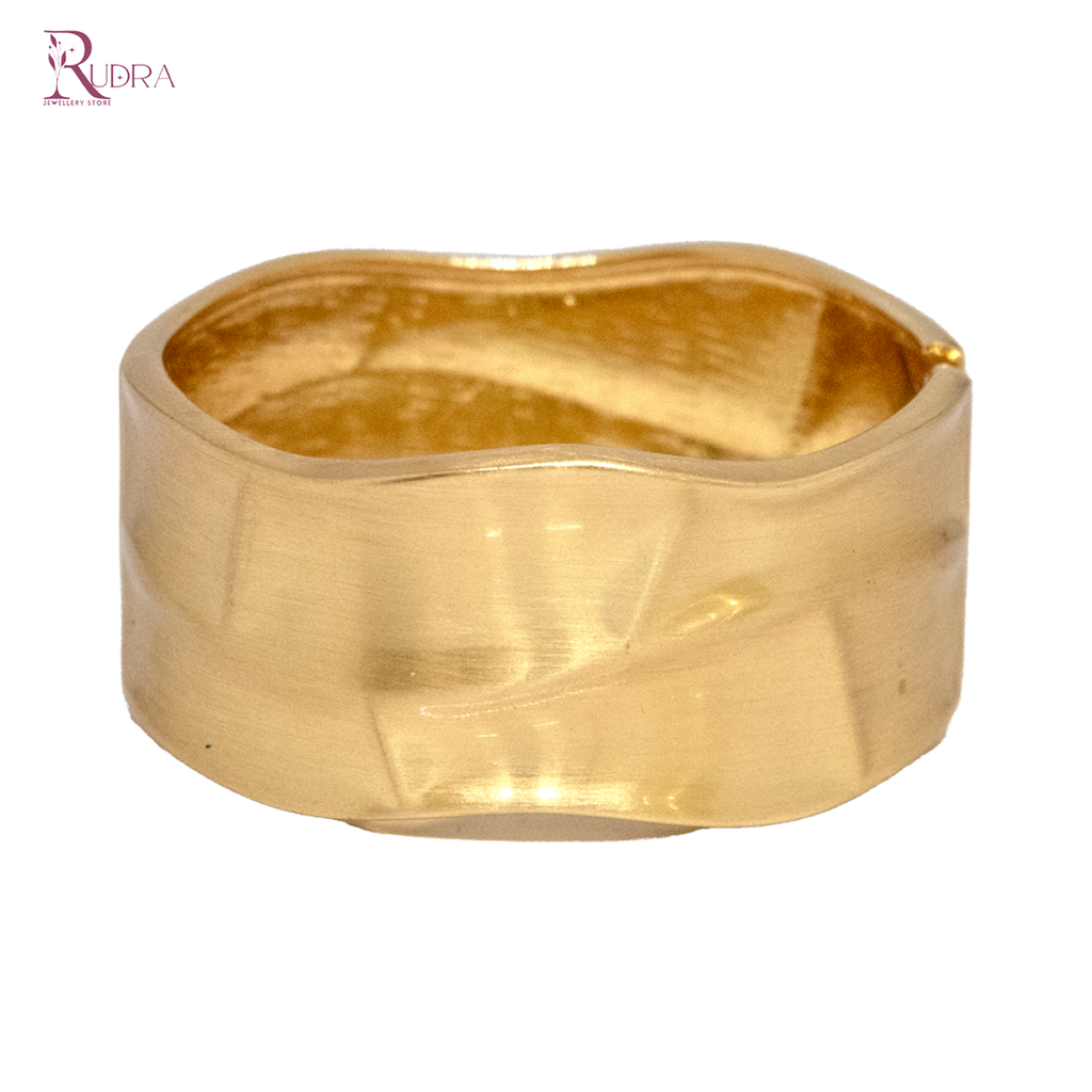 Faceted Modern Gold Cuff Bracelet