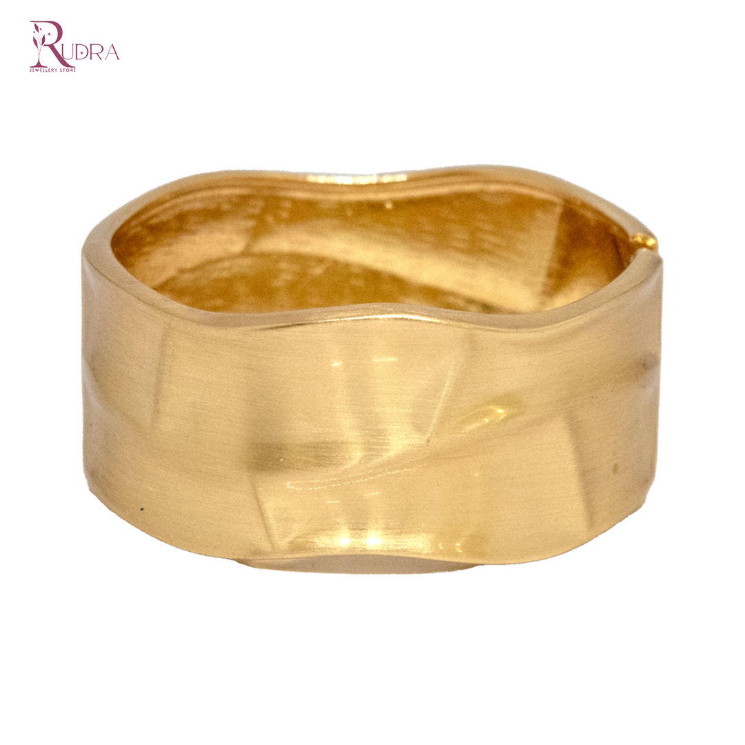 Faceted Modern Gold Cuff Bracelet