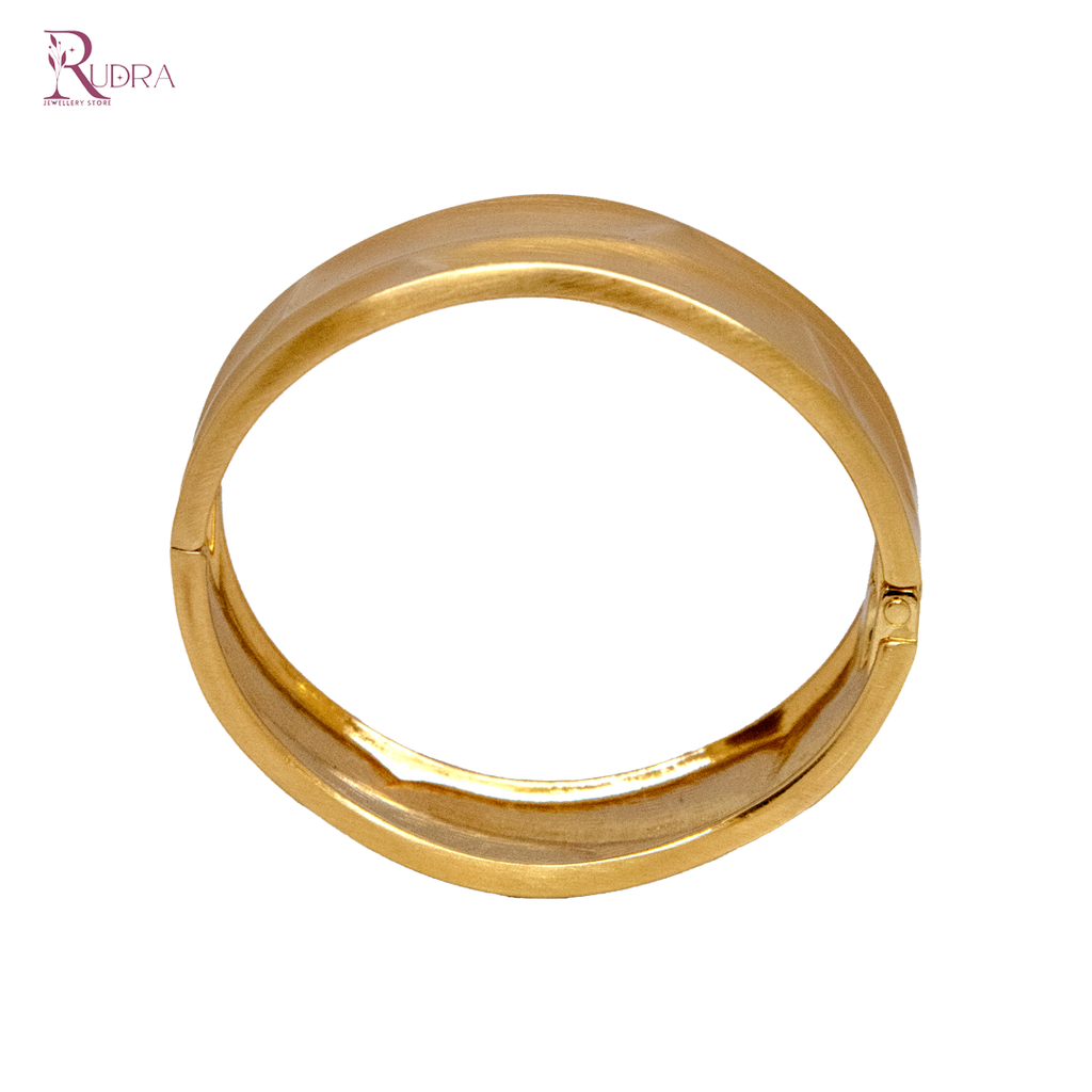 Faceted Modern Gold Cuff Bracelet