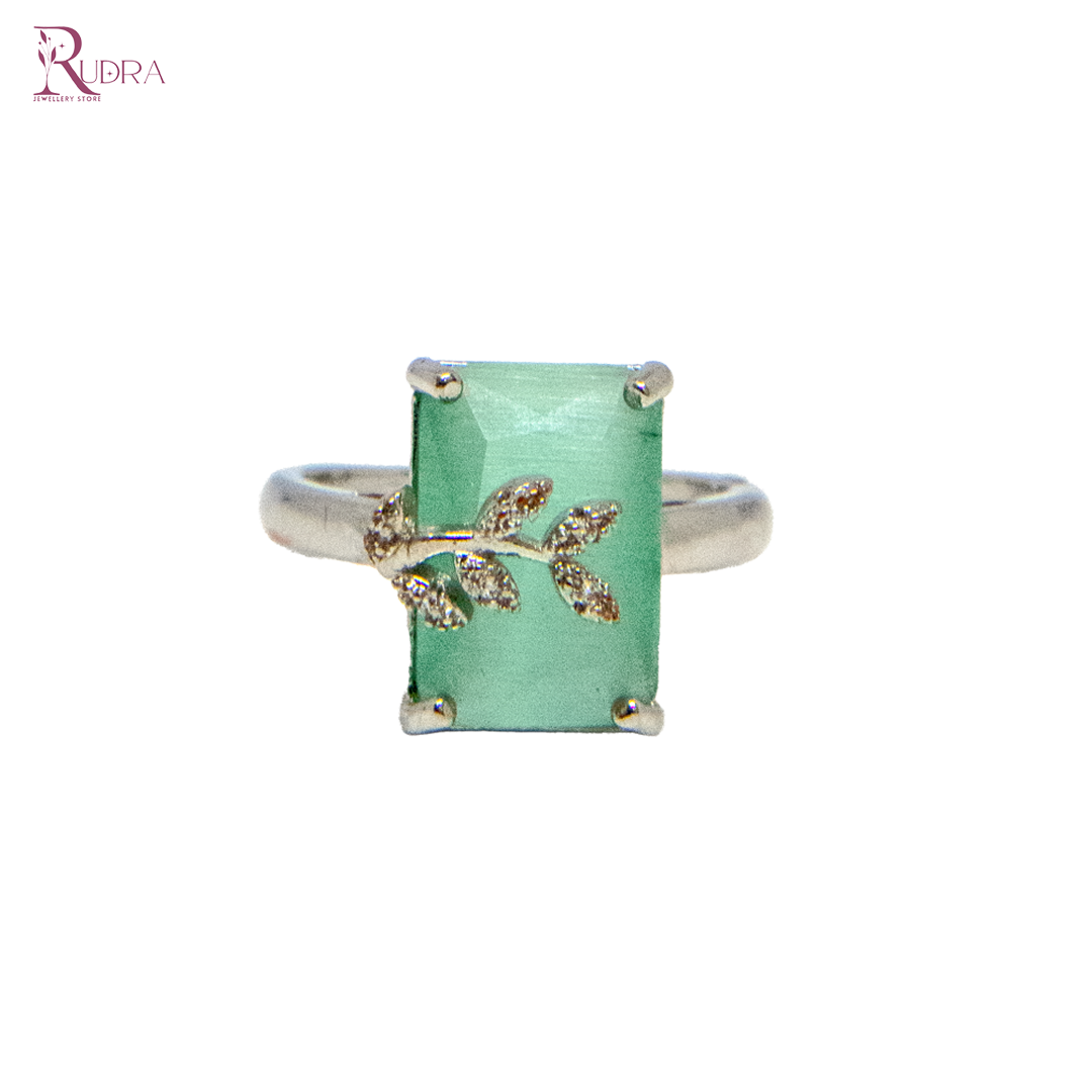 Leaf Gemstone Ring