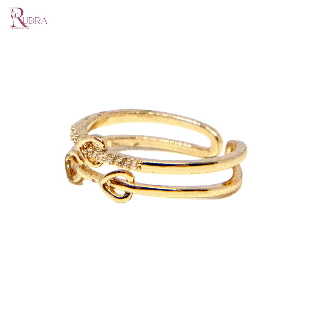 Golden Heart Braided Ring