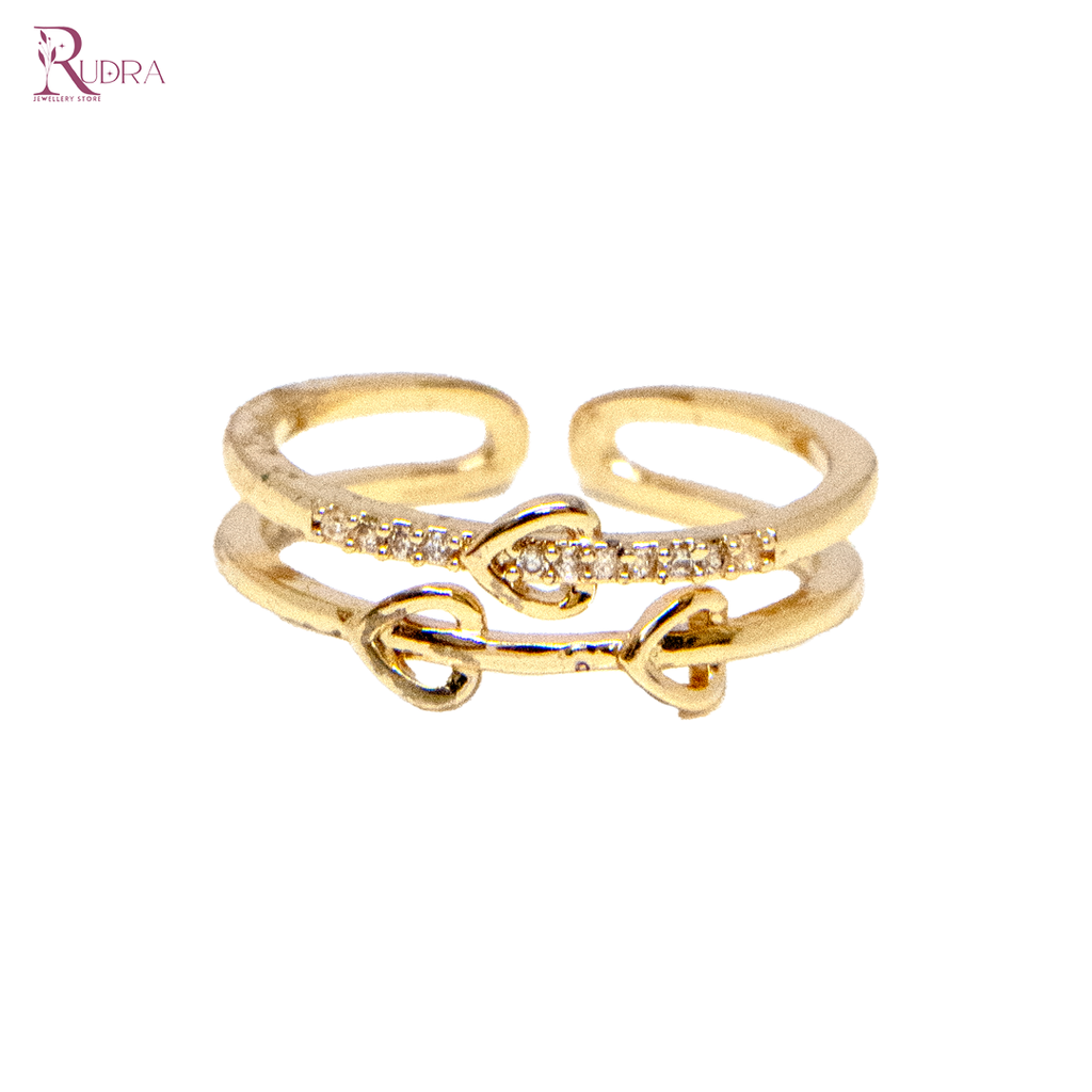 Golden Heart Braided Ring