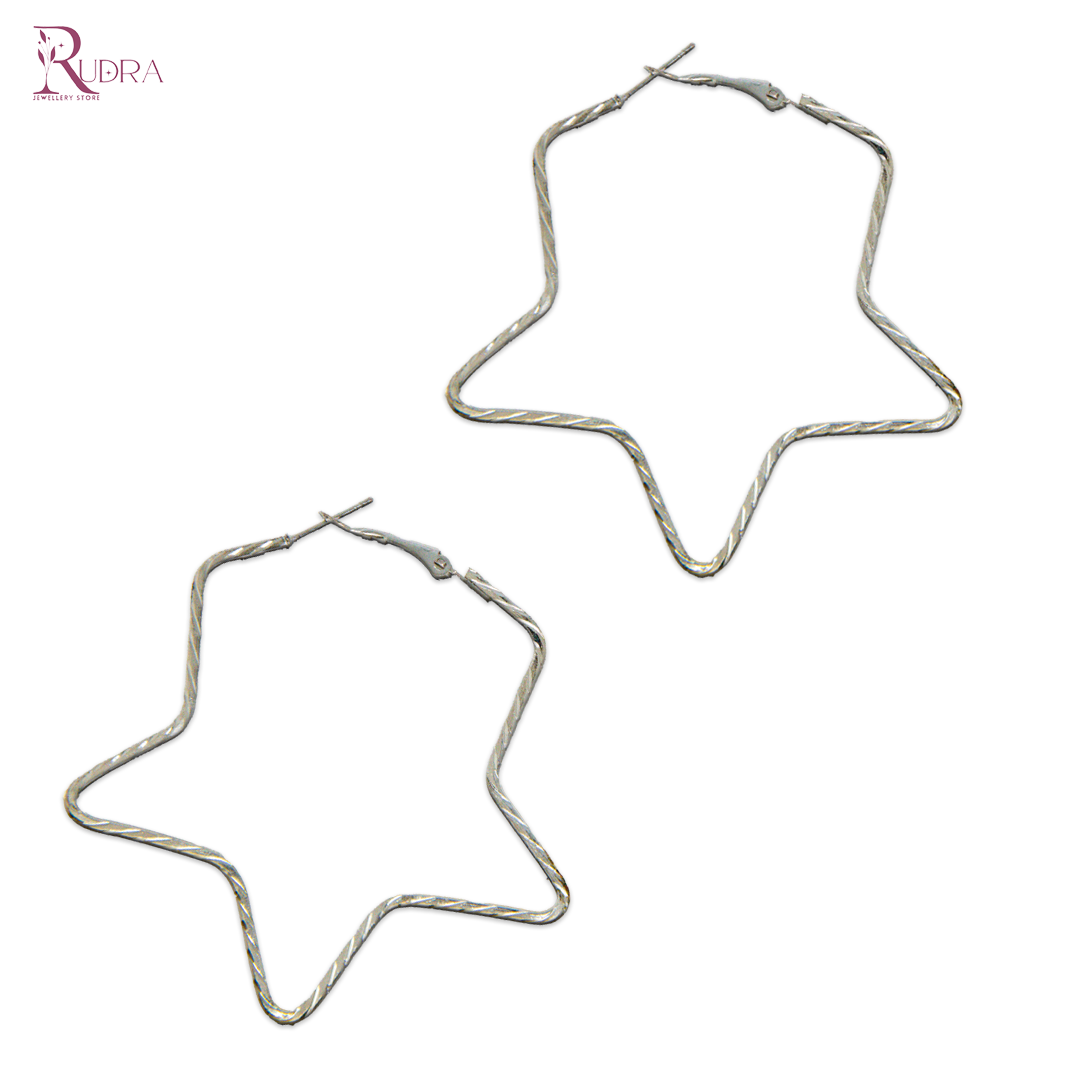Twisted Star Hoop Earrings