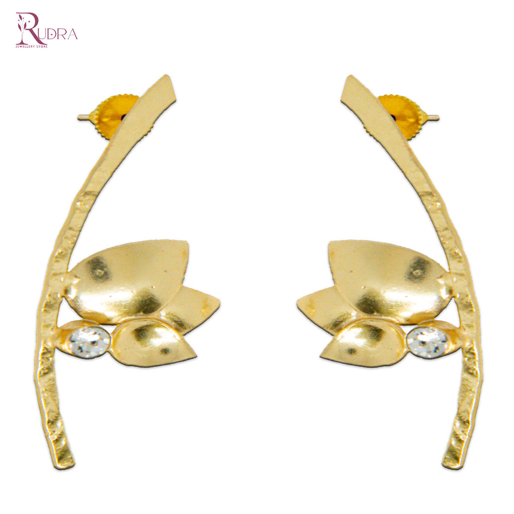 Golden Leaf Curve Earrings