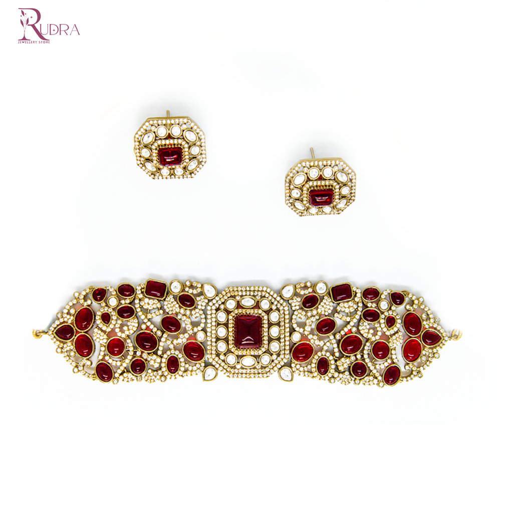 The Mughal Majesty Ruby Necklace Set