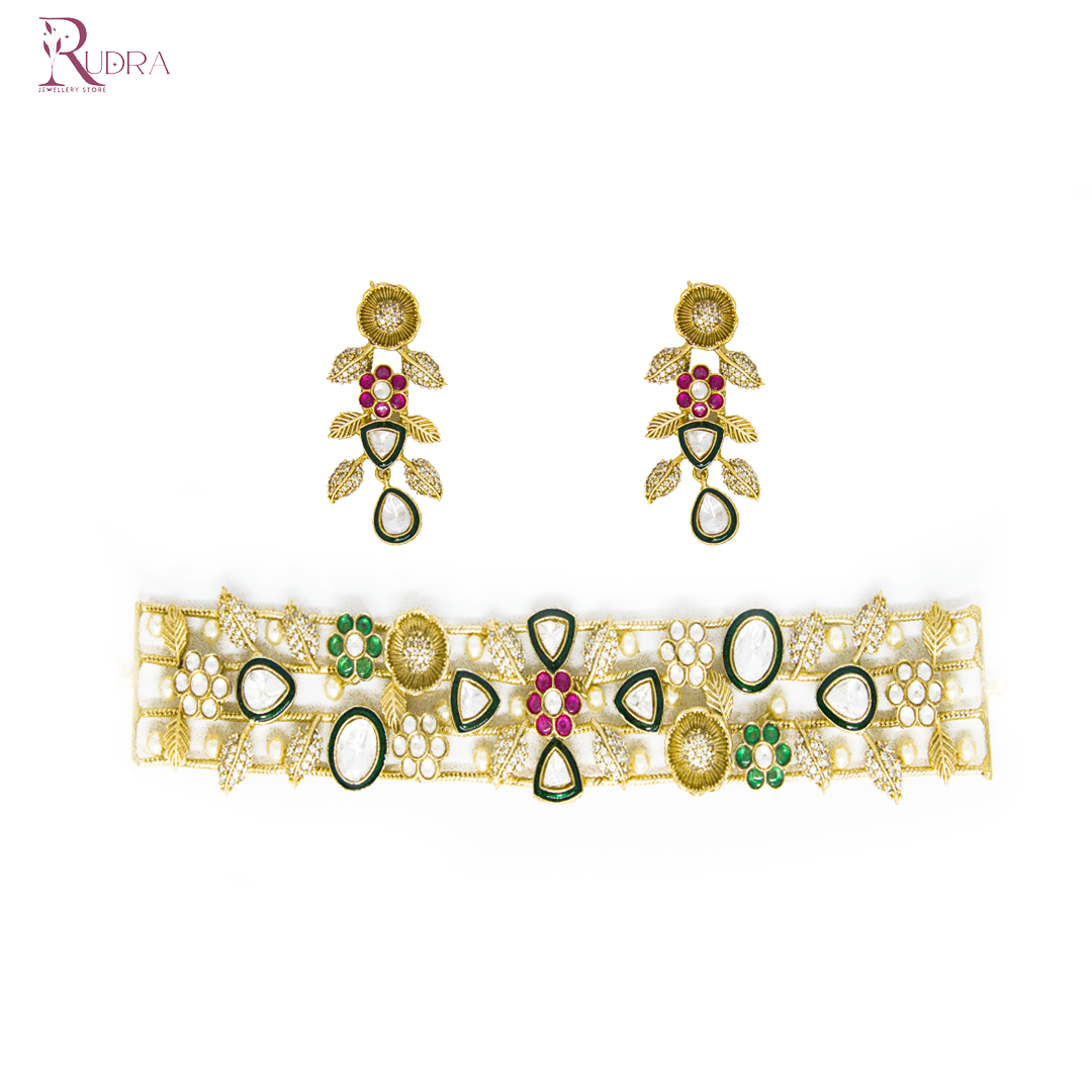 Polki Kundan Meenakari Choker Set