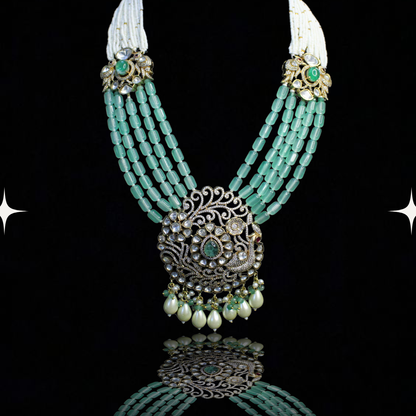 Graceful Swan Kundan Necklace Set