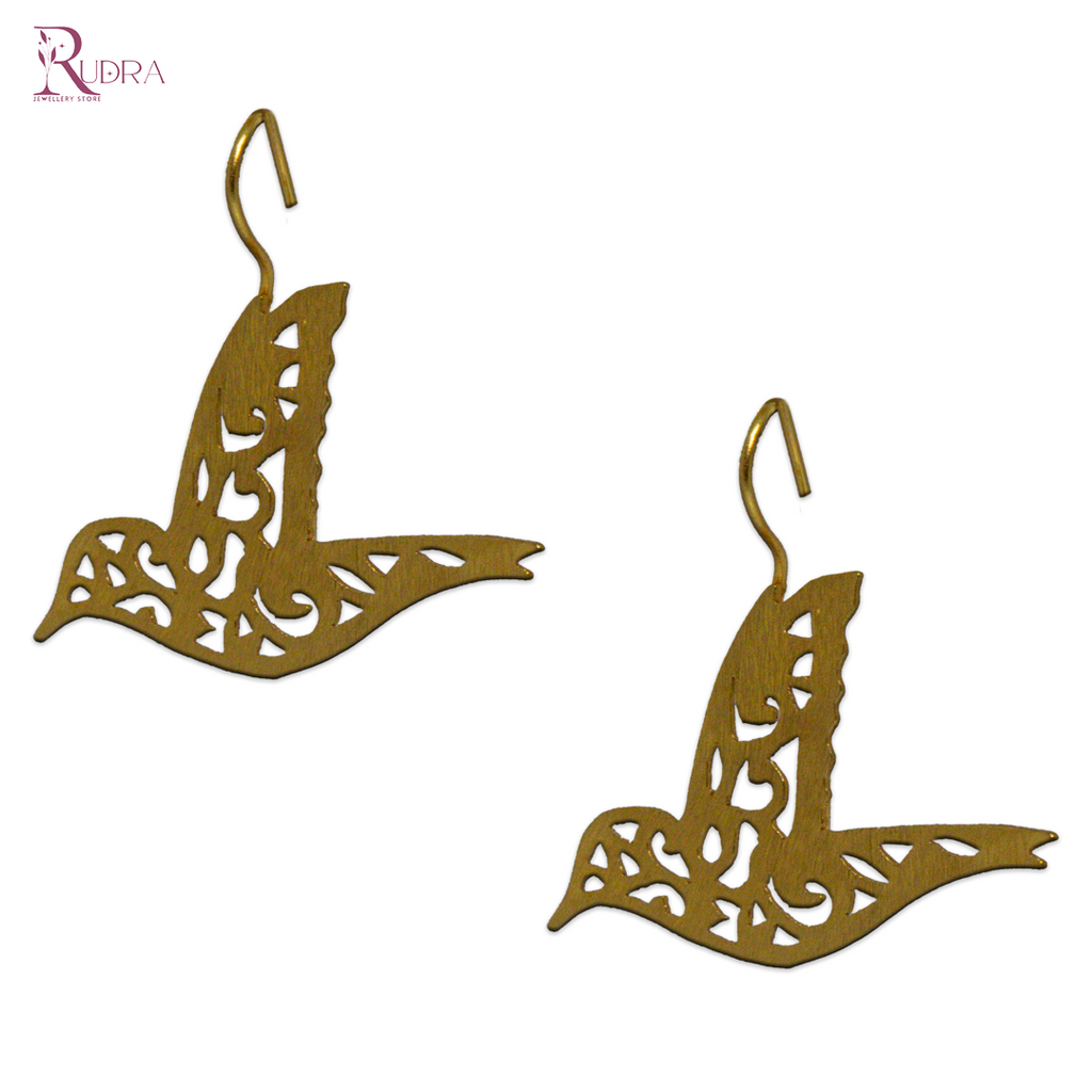 Golden Bird Silhouette Earrings