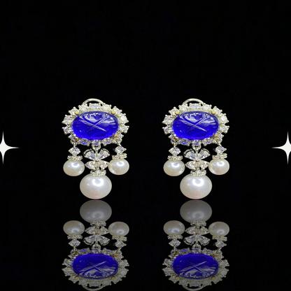 Timeless Pearl & Mughal Stone Elegance Earrings