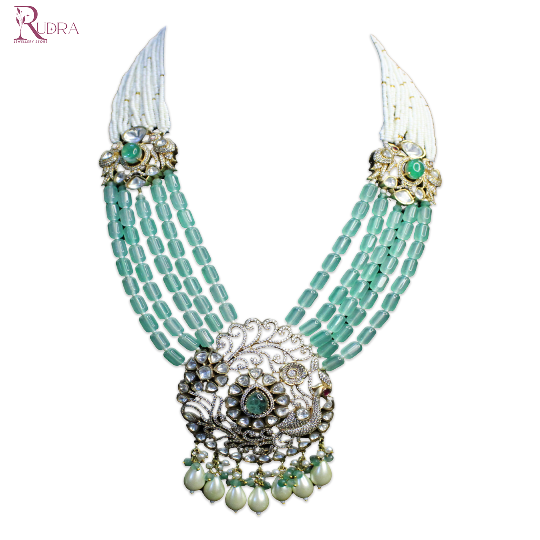 Graceful Swan Kundan Necklace Set