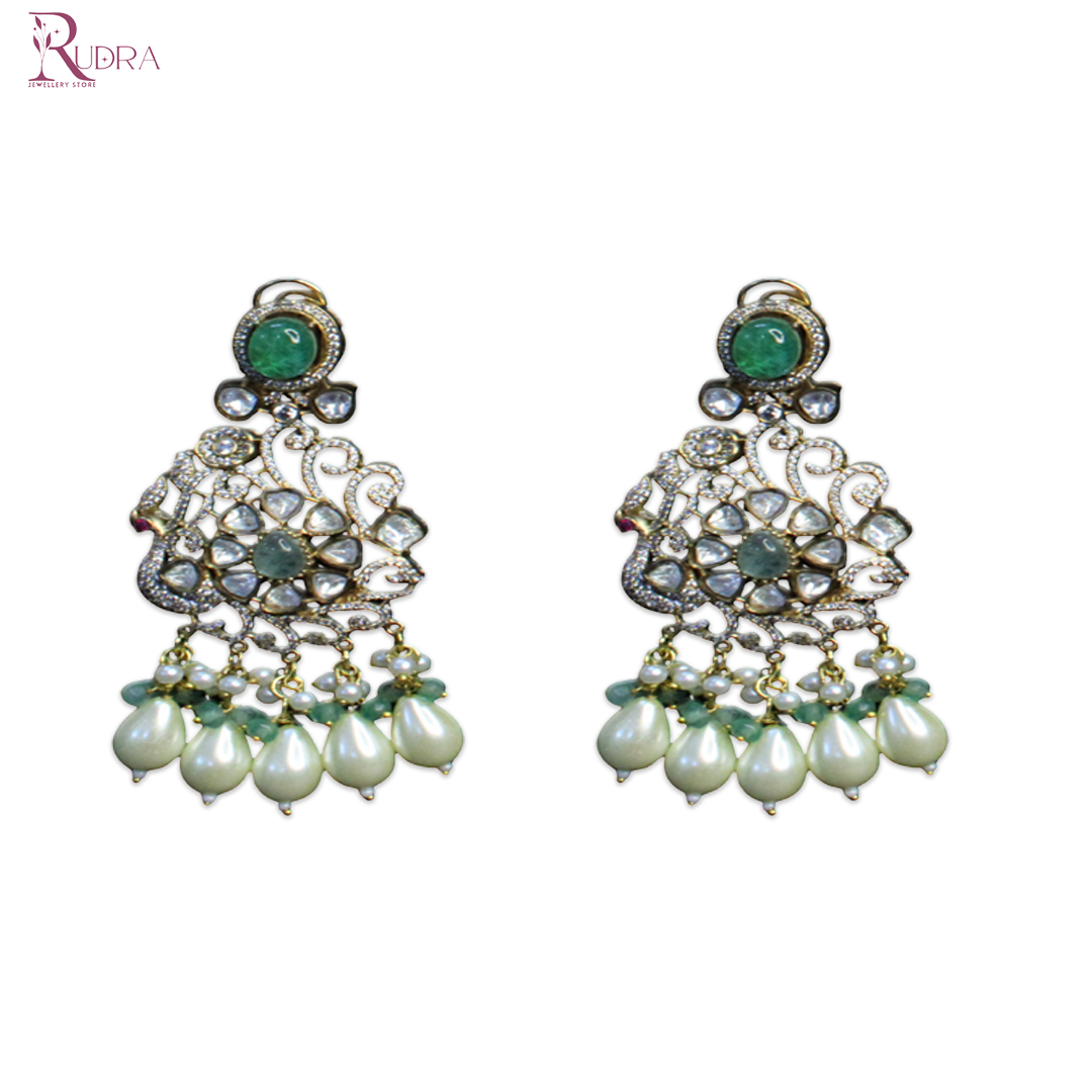 Graceful Swan Kundan Necklace Set