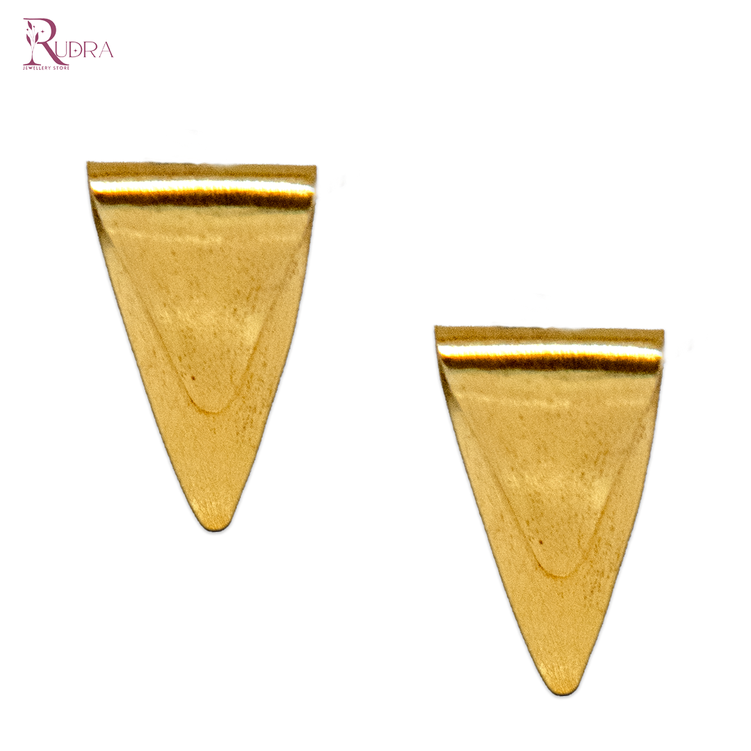 Gold Triangular Fold Earrings